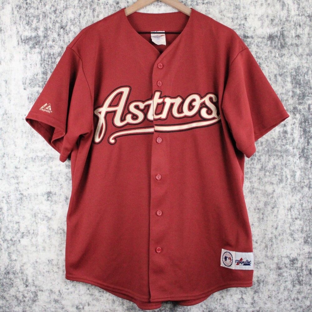 Vintage Houston Astros Majestic Jersey Mens Size L Red Blank Made In USA